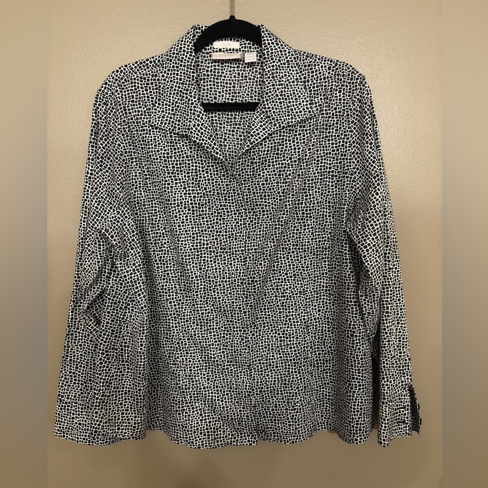 Chico's Black and White Button Down Shirt